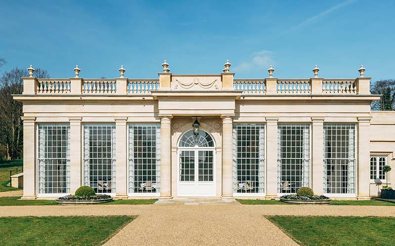 new orangery at rushton hall front