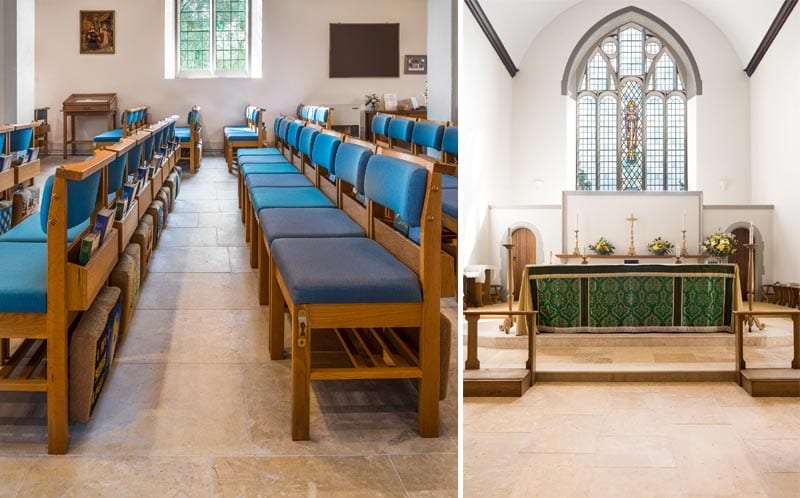 church of king charles interior limestone flooring