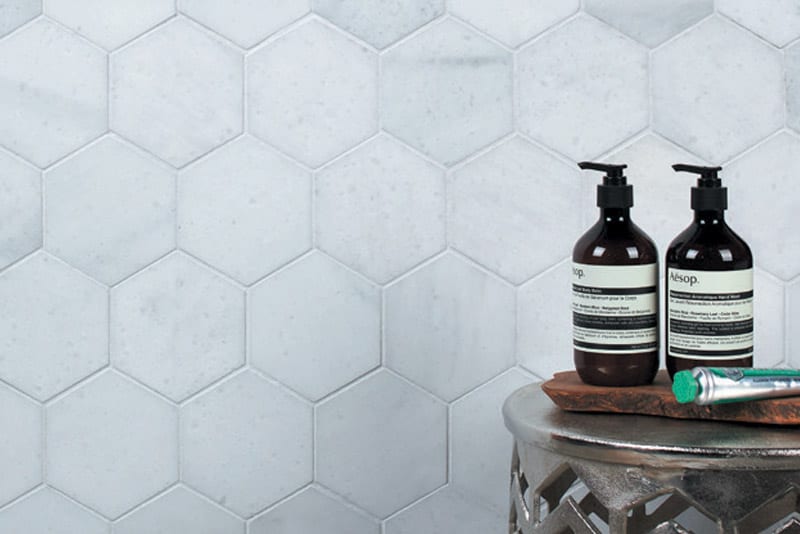 hexagonal stone wall tiles