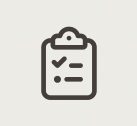 Checklist icon displayed on a white background, symbolizing task completion and organization.