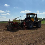 JCB tractor preparing the Stamford Stone vineyard soil